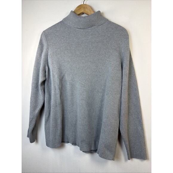 Lane Bryant 22 24 Sweater Gray Pullover Turtleneck 2x classic plus ribbed light - Picture 6 of 10